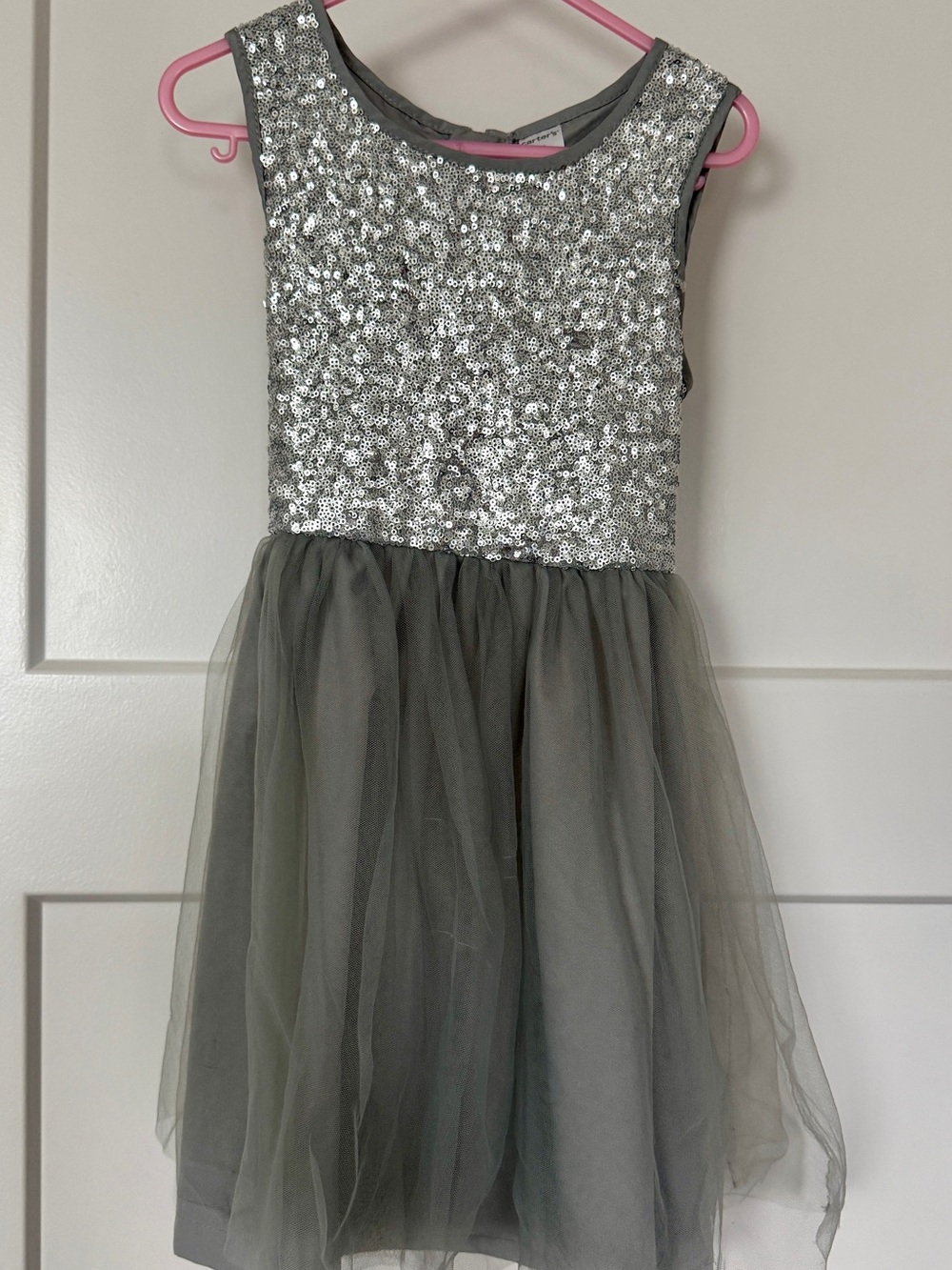 Carter's Silver and Gray Sequin Tulle Dress